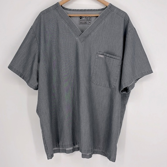 Figs Men's Leon Scrub Top in Graphite Gray Size 2XL - Picture 2 of 10